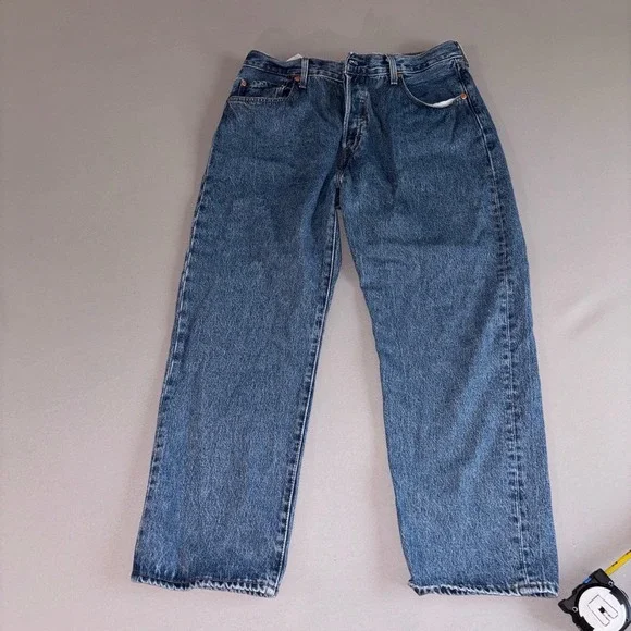 Levi's 501 '90s Premium Jeans W32 L27 Straight Fit Blue Denim Vintage Style - Picture 8 of 11